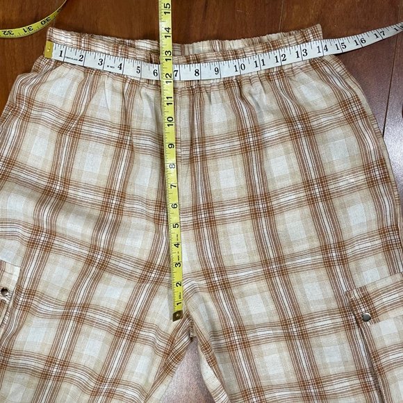 PrettyLittle Thing Ultra High Rise Wide Leg Plaid Women's Pants Size 8 - Picture 10 of 13
